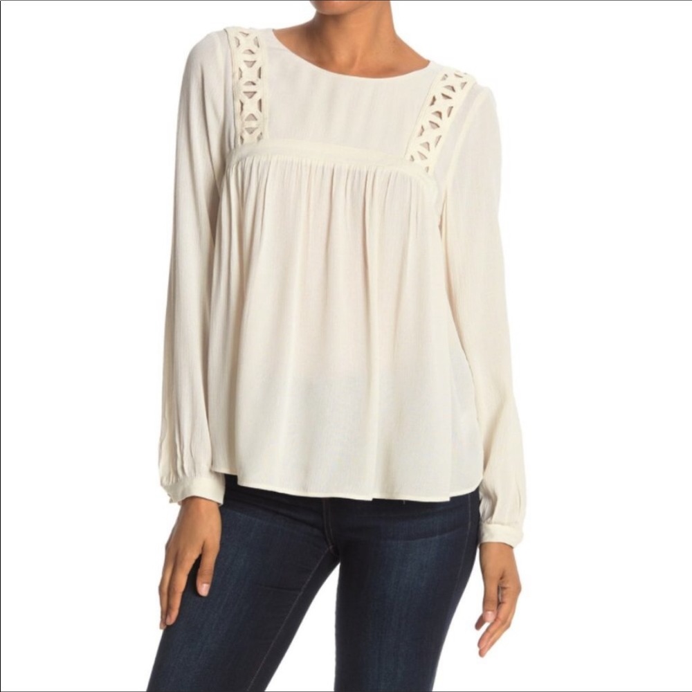 DR2 By Daniel Rainn Long Sleeve Crochet top Size S